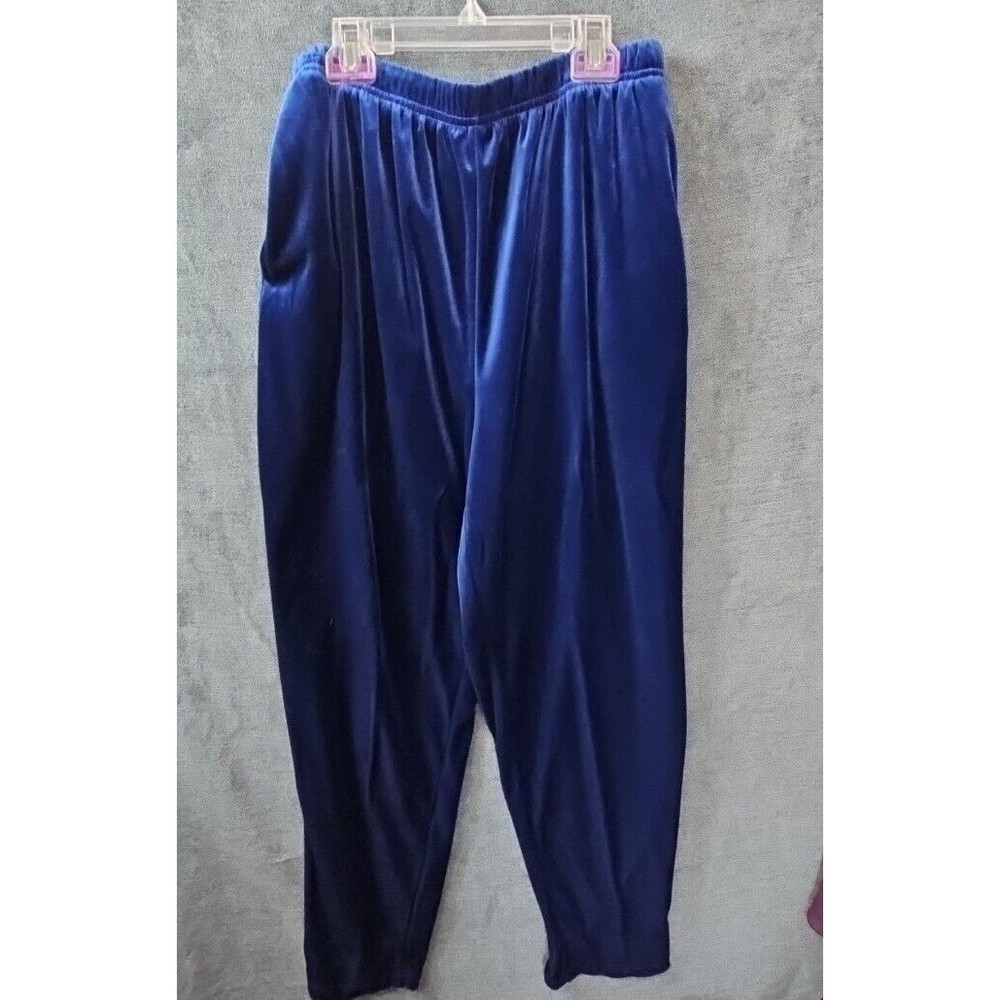 Vintage Blast Women's LG  3 Piece Velour Blue Track Suit Pockets Shoulder Pads - Picture 10 of 16